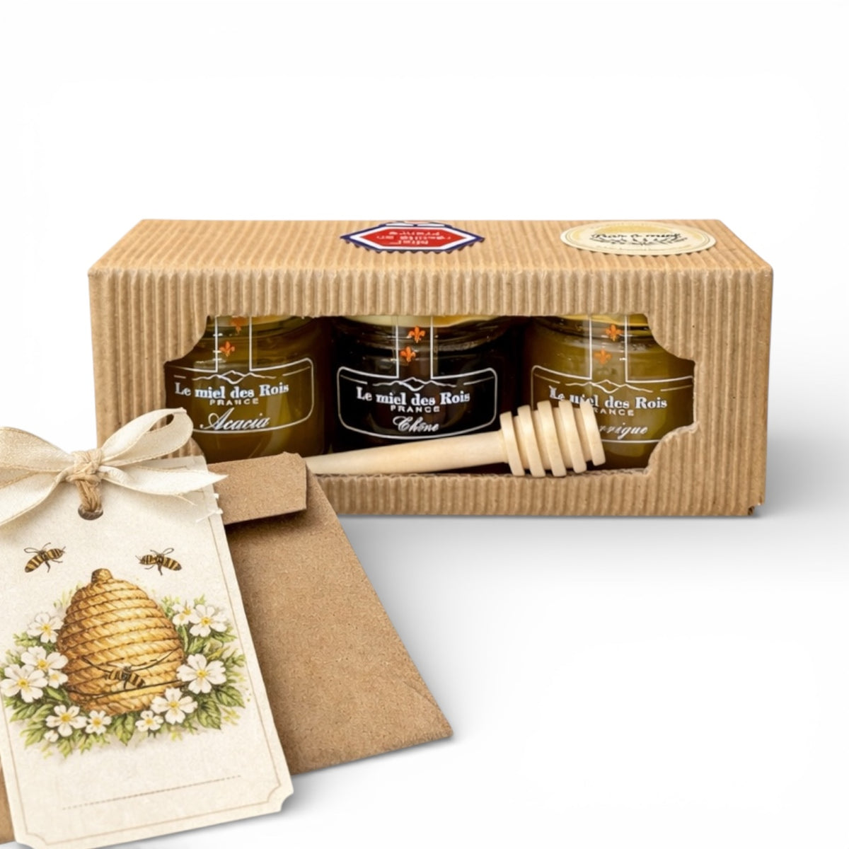 Coffret Cadeau Miel Artisanal – Sélection Premium, 3 miels de Provenance