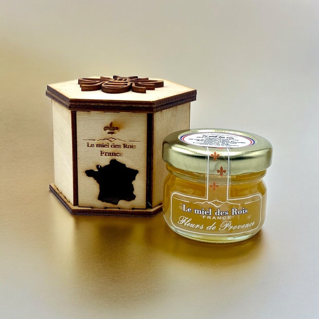 Mini boîte cadeau + mini pot de miel/Provence