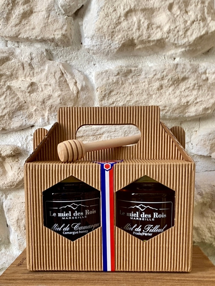 Coffret cadeau 2 pots de 250 g de miel – Le miel des rois