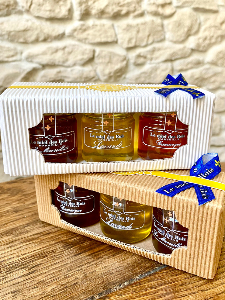 Coffret cadeau 3 miels de France – Le miel des rois