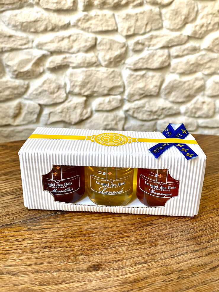 Coffret cadeau 3 miels de France – Le miel des rois