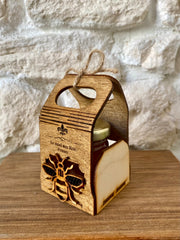 Panier cadeaux bois + 45 g miel de France