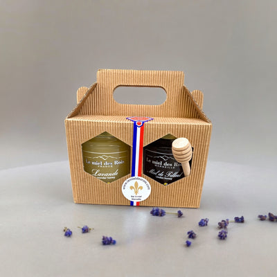 Coffret cadeau 2 pots de 250 g de miel