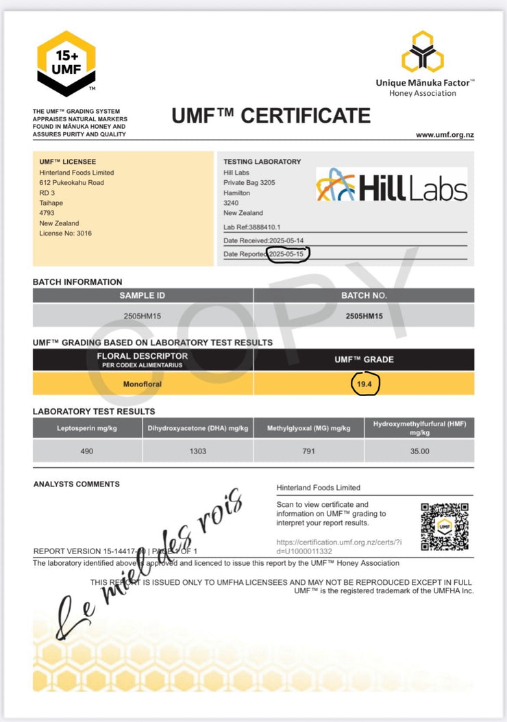 Miel de Manuka UMF 15+, MGO 791